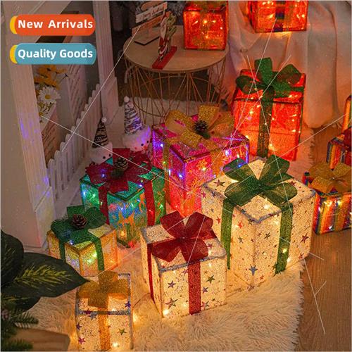 New LED Christmas gift box three sets Christmas modeling lig