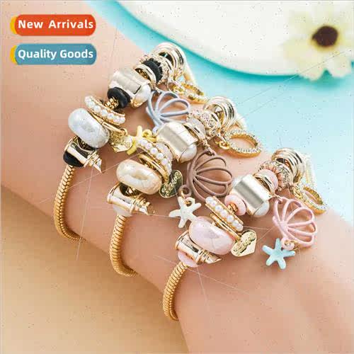 Europe fashion new shell pendant multi-element alloy bracele