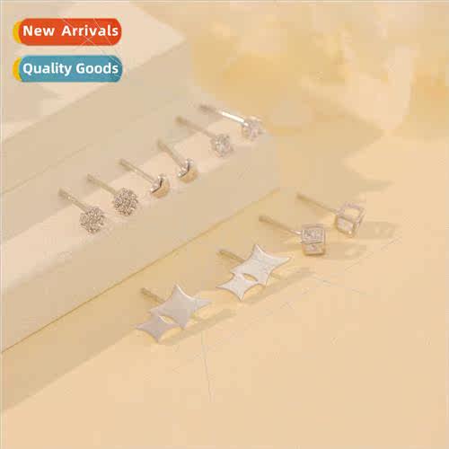 Earrings female S925 silver silver needle earrings ins niche