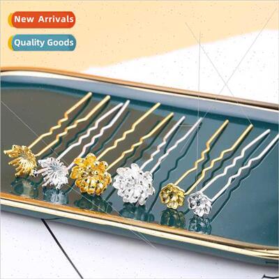 Alloy flowers daisy hairpin DIY ancient hairpin materials ha