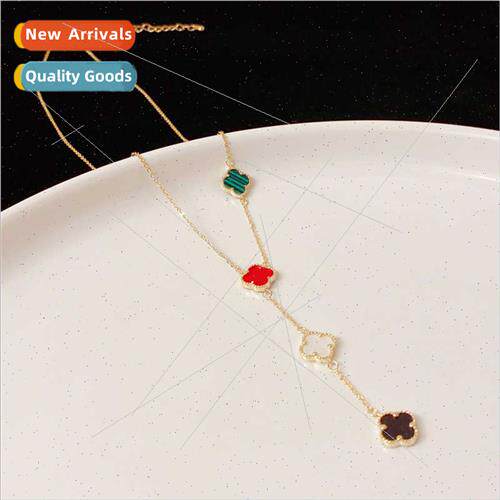 2021 Autumn Winter Hundreds double-sided four-leaf flower ne