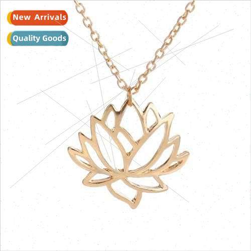 Jewellery new hollow lotus necklace collarbone chain plant l