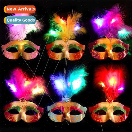 Glowing Feather Masks Three ghts Glowing Masks Fashion Paint