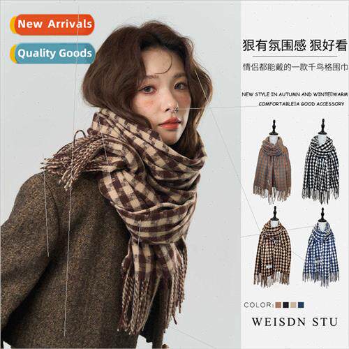 Retro new birds check scarf men women unisex hundred wh tass