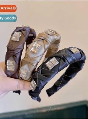 Autumn winter Merad curry satin zirconia large diamond braid