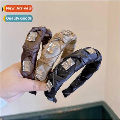 Autumn winter Merad curry satin zirconia large diamond braid