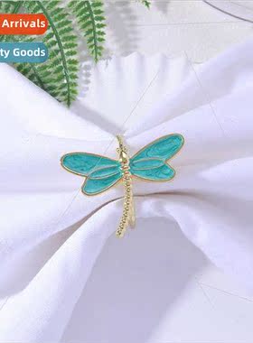 New colourful oil dripping dragonfly napkin ring insect napk