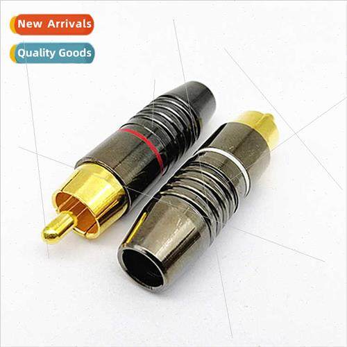 RCA Male Black ckel Lotus Head Soldered AV Audio Video Adapt