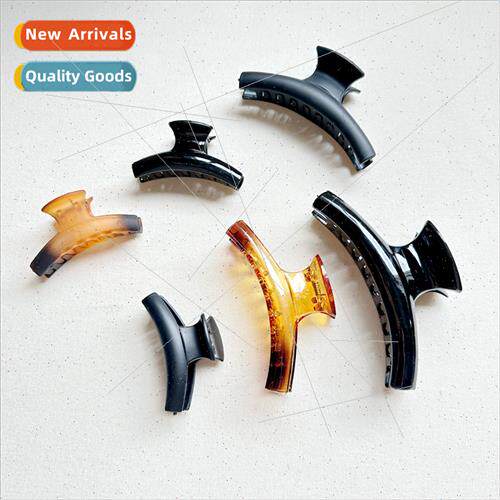 Basic bright black one word clip plastic grab clip hair clip