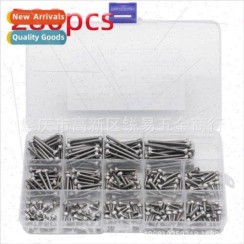 280pcs stainless steel cup head screws M3 boxed set 304 cyli