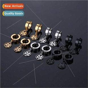 round tide earrings grass love buckle ear men steel Tanium