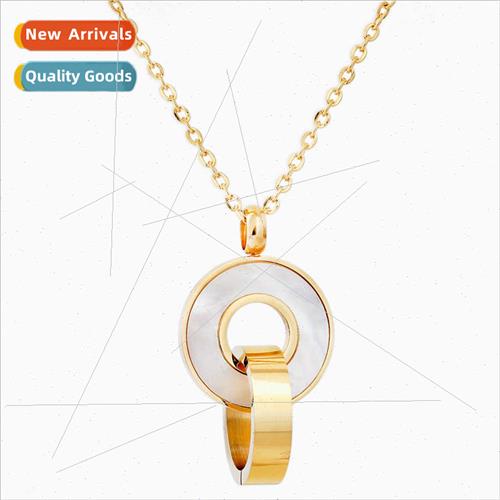 Korea female ins fashion new creative tanium steel gold doub