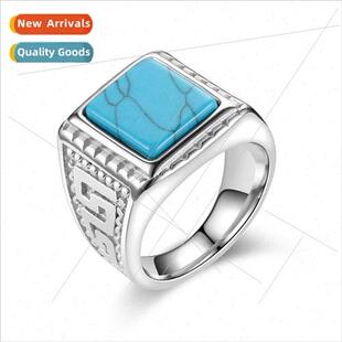 Europe Uned States retro jewelry domineering square turquois