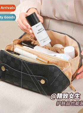 Cosmetic Bag Portable PU Leather Pillow Cosmetic Bag High-va