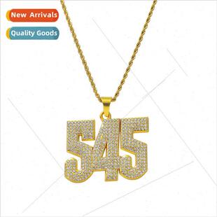Europe Trend Hip Hop Diamond Encrusted Digal Pendant Necklac