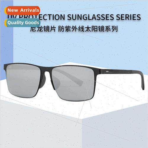 Nylon polarized sunglasses metal Square Frame men driving dr