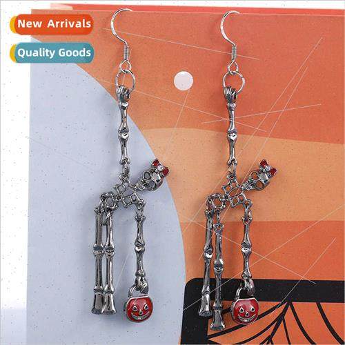 Europe earrings playful skull girl movable earrings retro go