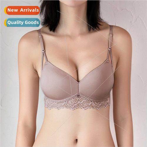 Bra Women 2024 large breasts show small bra silk lace bra wh