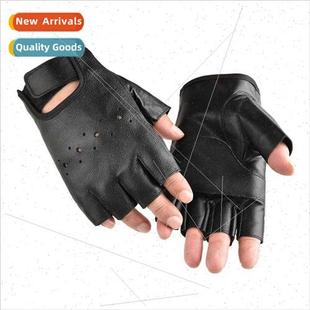 Genuine leather half finger sheepskin outdoor biker motorcyc