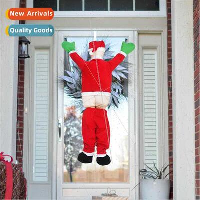 2023 new flannel santa wh pants off climbing wall decoration