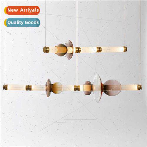 Designer dining room chandelier long light luxury glass Scan