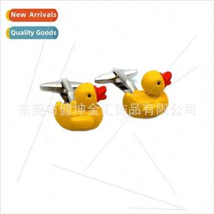yellow big duck cufflinks cufflink Three dimensional