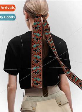 2022 spring summer simulation silk medium-length silk scarf