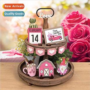 Tray Decorations Love Valentine Hut Layered Happiness Day