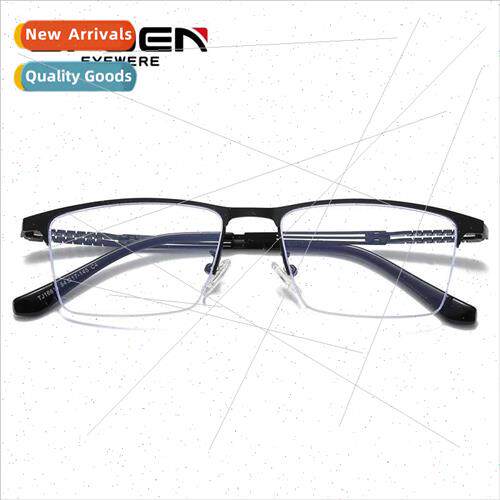 new metal eyebrow eyeglasses frame men ultra-light half-rim