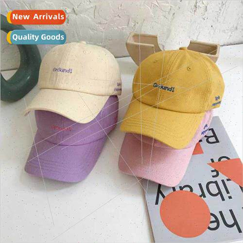 ins mauve hat female summer Korean male letters embroidery s