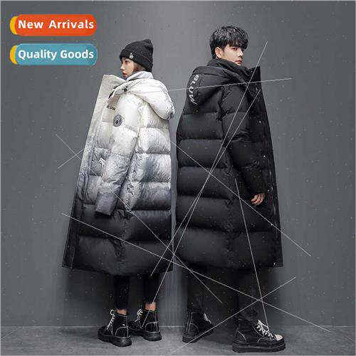 Medium-length down jacket male winter knee high school stude