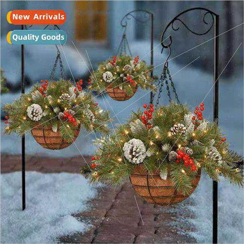 Christmas Hanging Basket WreathChristmas Day DecorationChris