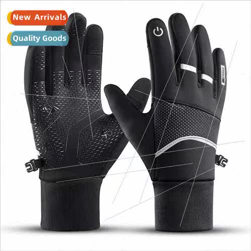 Autumn winter outdoor warm gloves men sports touch screen ri