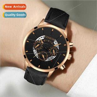 Calendar Geneva Men Watch Quartz Belt