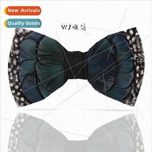 Bow 适 Black Dot Pearl Polka Blue White Tie 278 Feather Ink