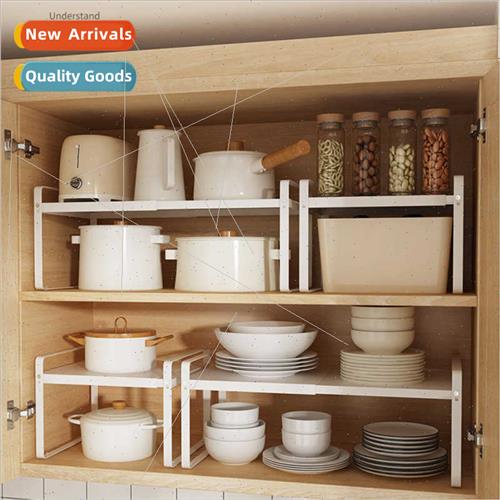 Cabinet tiered shelf telescopic shelves kchen divider compar
