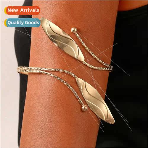 Europe mple Personalized Leaf Fashion Open Metal Wire Wrap L