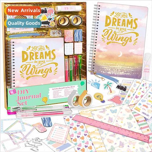 Kids diy diary set scrapbook handbook stickers gift box note