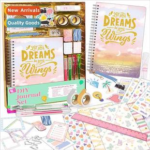 Kids diy diary set scrapbook handbook stickers gift box note