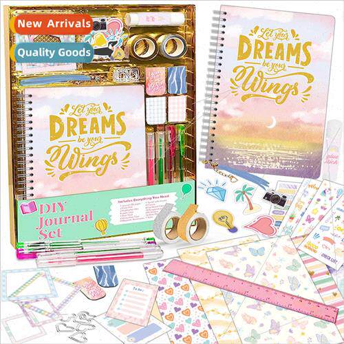 Kids diy diary set scrapbook handbook stickers gift box note