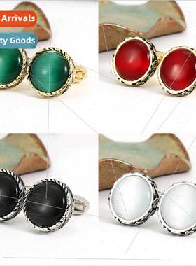Men vintage red Chinese cufflinks French shirt luxury cat-ey