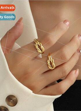 French che BrLove cky Knot Knotted Open End Ring Tanium Gold