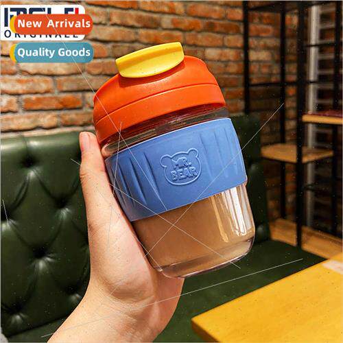 glass water cup female wh straw simple cute portable tea bre