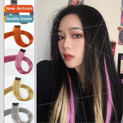Color hanging ear dyed wig piece female long hair pick dye g