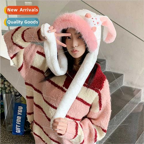 Winter outdoor snow padded thickened warm girls cute embroid