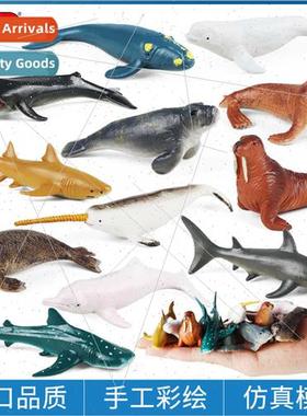 Mini set model humpback whale beluga whale shark seal whale