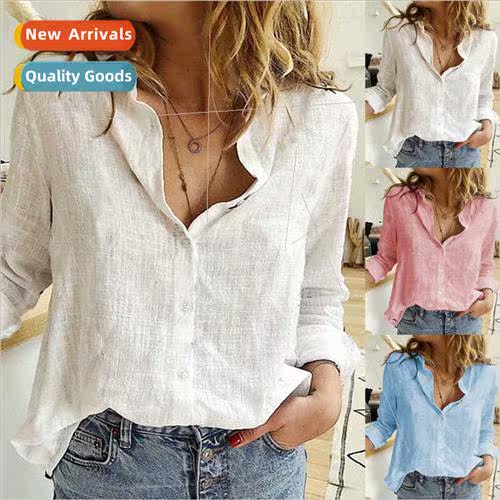 2022 Spring Autumn s Solid Color Casual Loose Long Sleeve ne