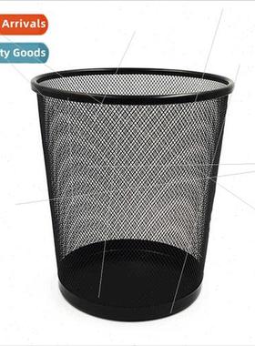Metal mesh round garbage can iron waste basket kchen storage