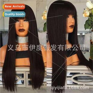 air bangs long Europe scalp African simulation chemical wigs