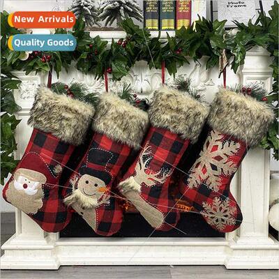 New Christmas Decorations Burlap Socks Large Santa Snowman